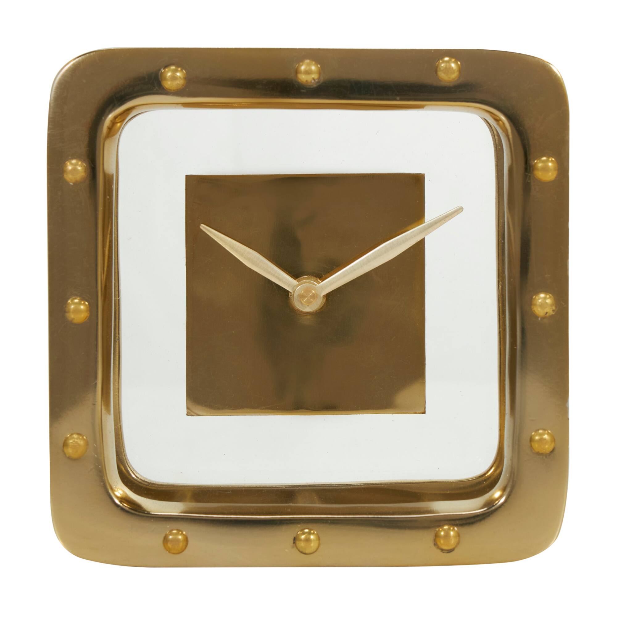 6" Gold Aluminum Geometric Floating Clock